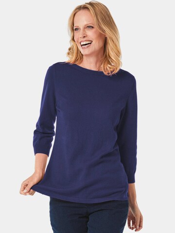Goldner Pullover in Blau: Vorderseite