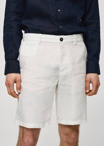 MANGO MAN Regular Pants 'Carp' in White: front