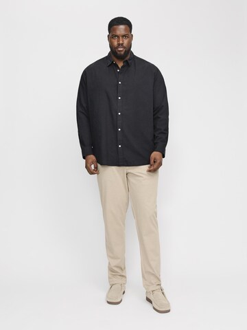 Jack & Jones Plus Regular fit Button Up Shirt 'JJEBreeze' in Black