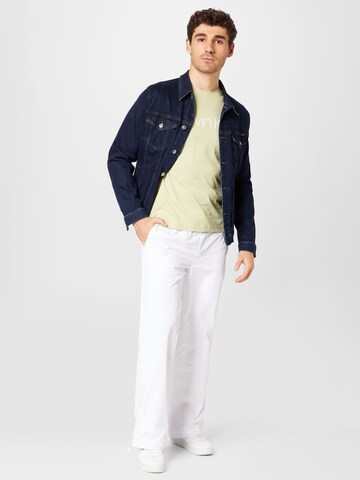 Calvin Klein Jeans Voľný strih Nohavice - biela