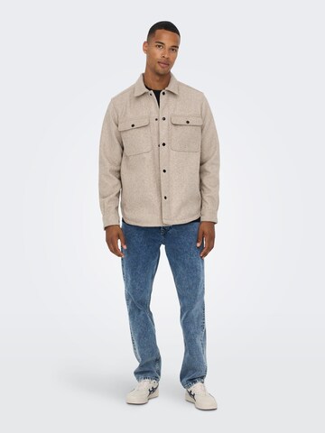 Only & Sons Between-Season Jacket 'Ash' in Beige