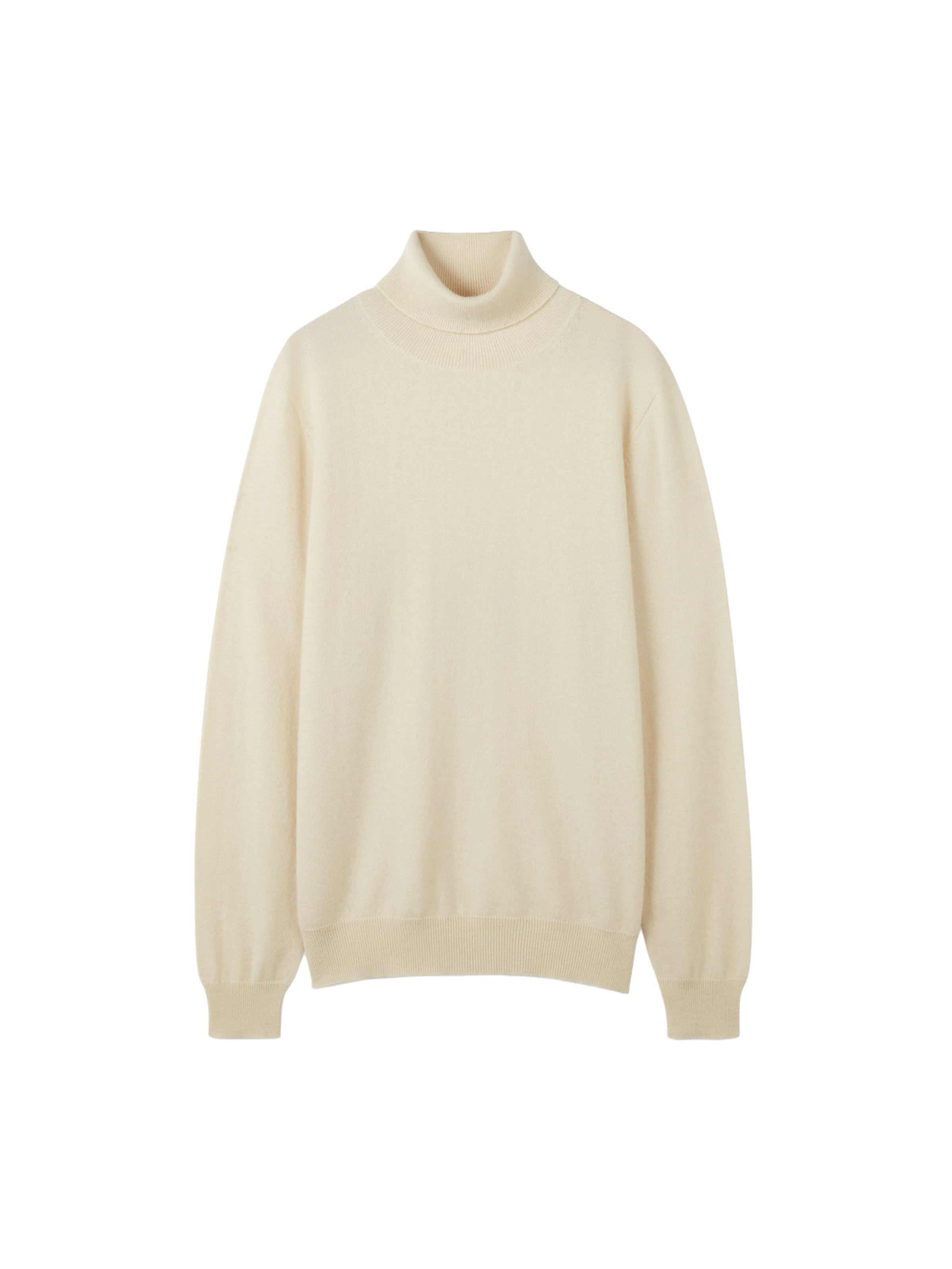 GOBI Cashmere Pullover 'Men's Essential Turtleneck Cashmere Sweater'‌ in Weiß: Vorderseite