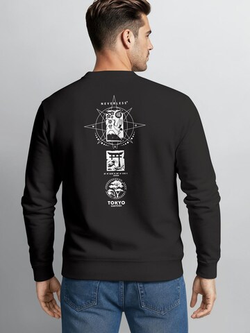 Neverless Sweatshirt 'Japan Kompass' in Black