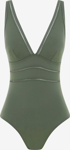 SEA LEVEL Swimsuit 'Essentials Edit' in Green: front