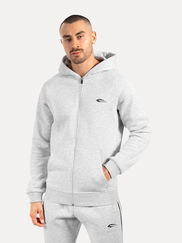 Smilodox Zip HoodieYasin in Grau: Vorderseite