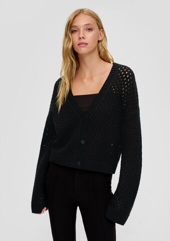 QS Knit Cardigan in Black: front