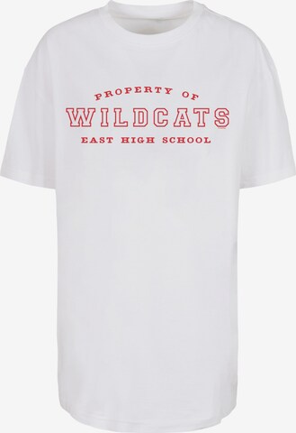 Maglietta 'Disney High School Musical Property Of Wildcats' di F4NT4STIC in bianco: frontale