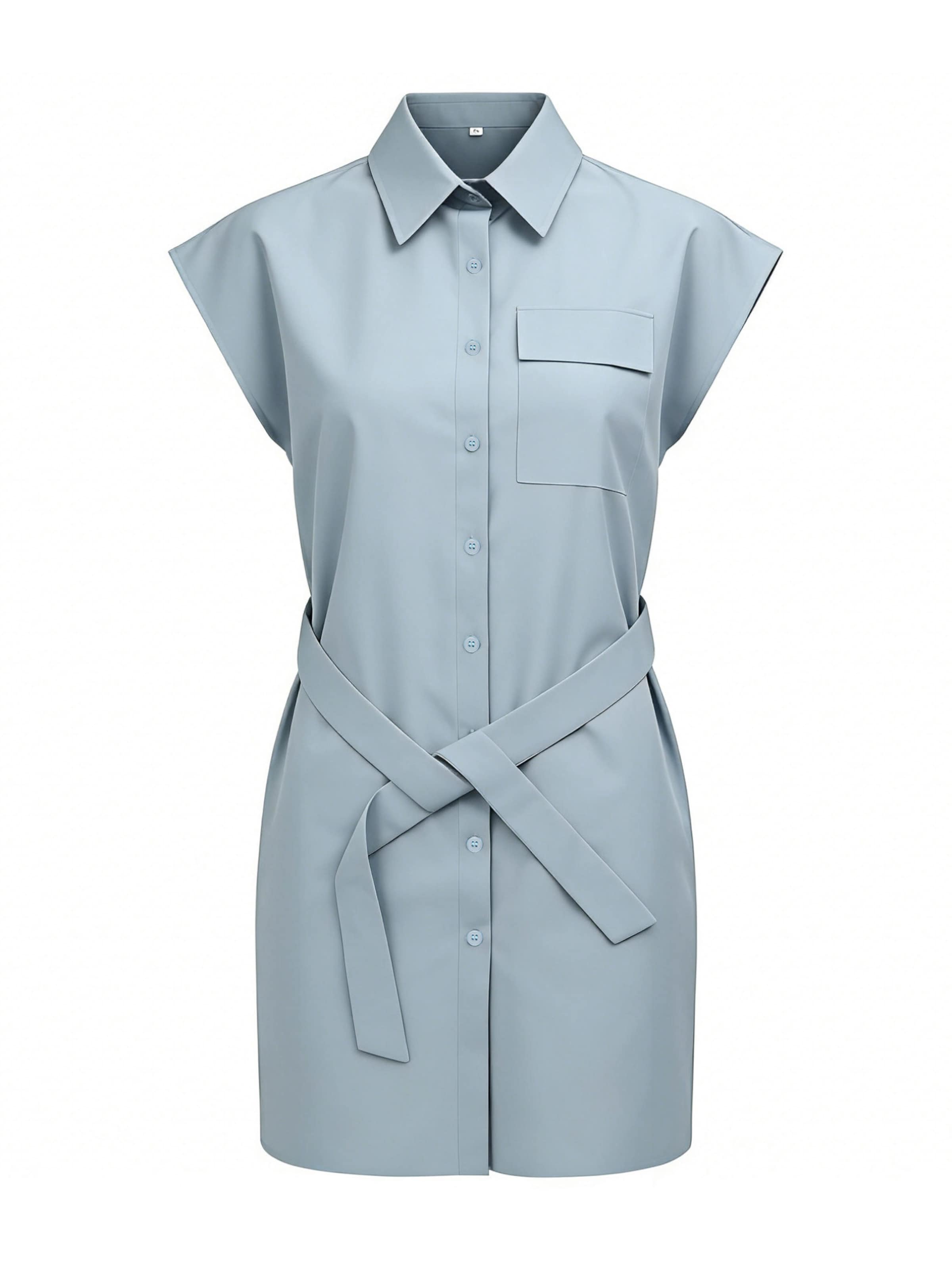 MEETWEE Blousejurk in Blauw: voorkant