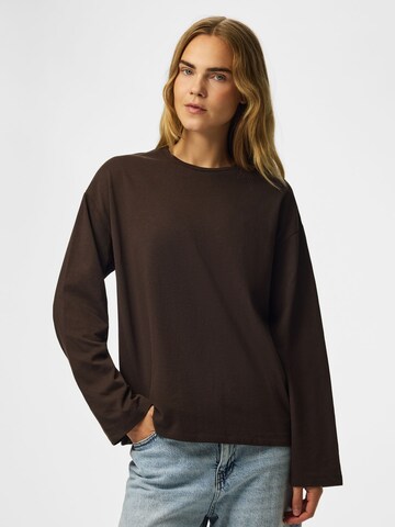 PIECES Shirt 'PCSADIE' in Brown: front