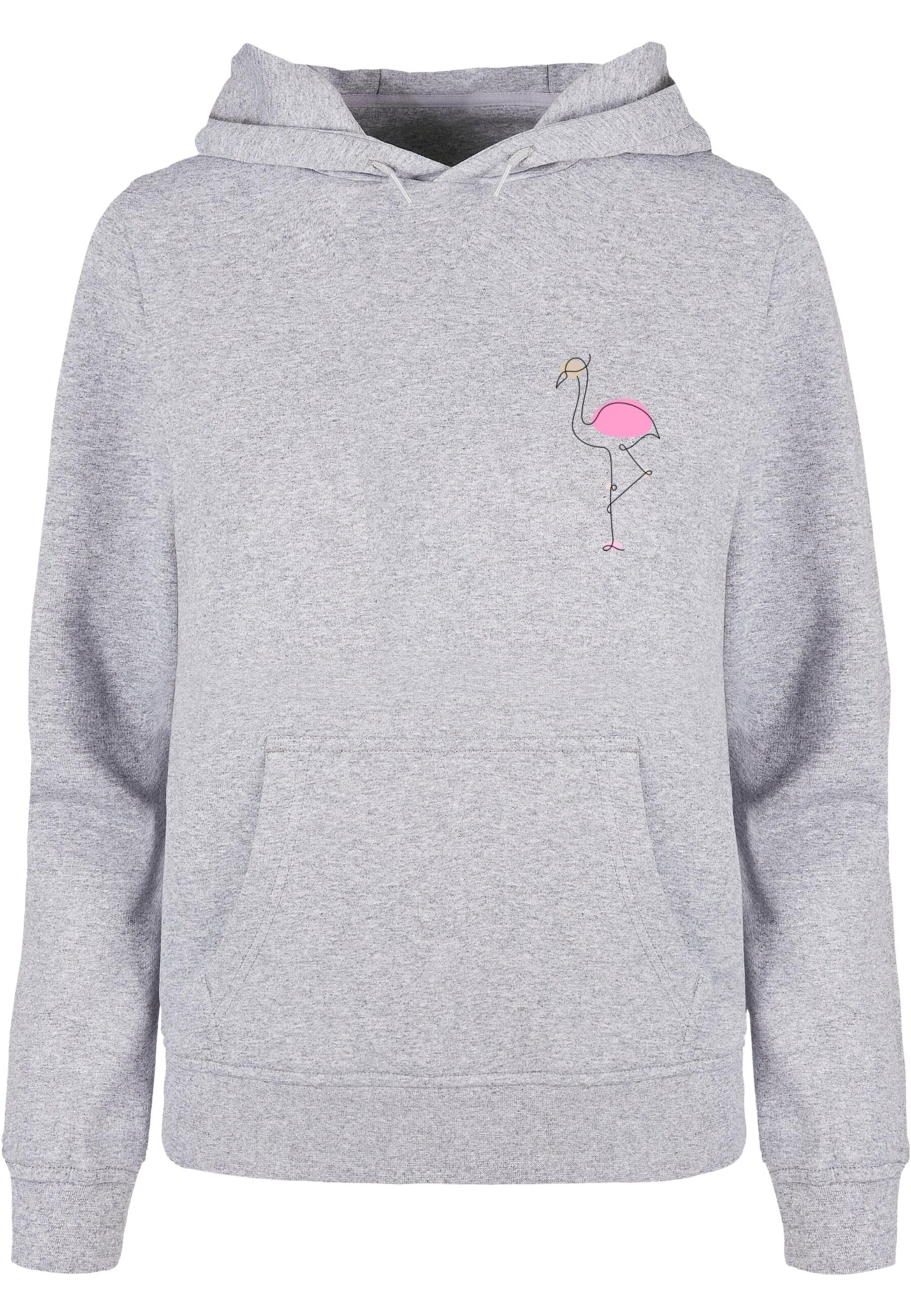 Sweat-shirt 'Flamingo' Merchcode en gris : devant