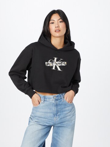 Calvin Klein Jeans Sweatshirt in Schwarz: predná strana