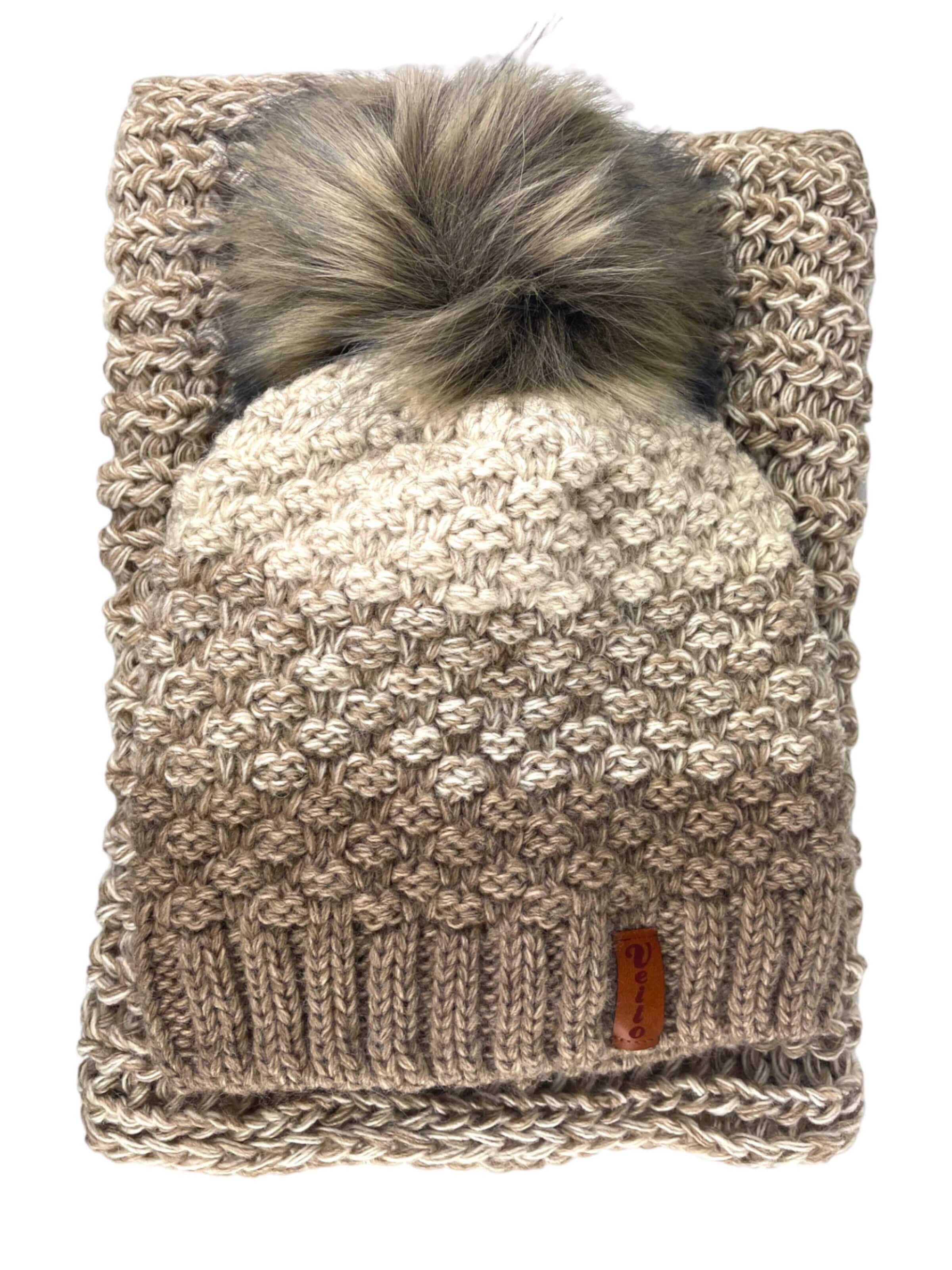 Kumixi - Gorra 'Set: Mütze & Loop Schal' en beige: frente