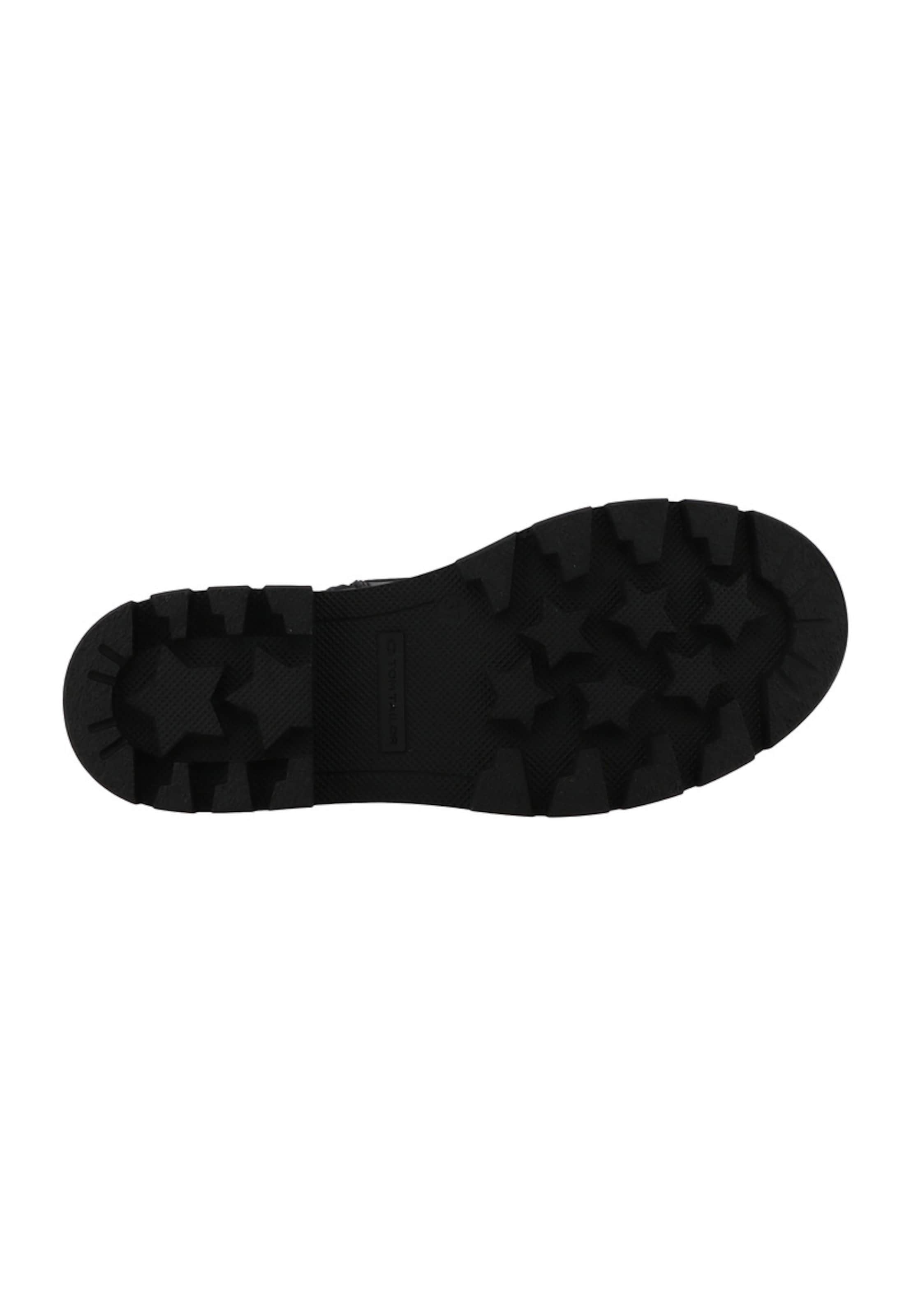 TOM TAILOR Schnürstiefelette in Schwarz