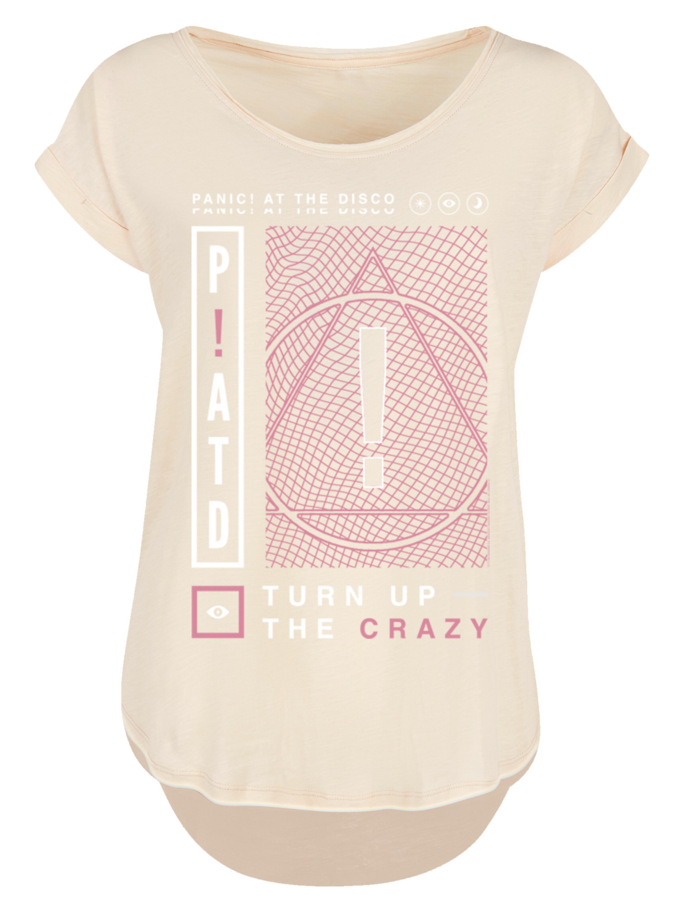 F4NT4STIC Shirt 'Panic At The Disco Turn Up The Crazy' in Beige: front
