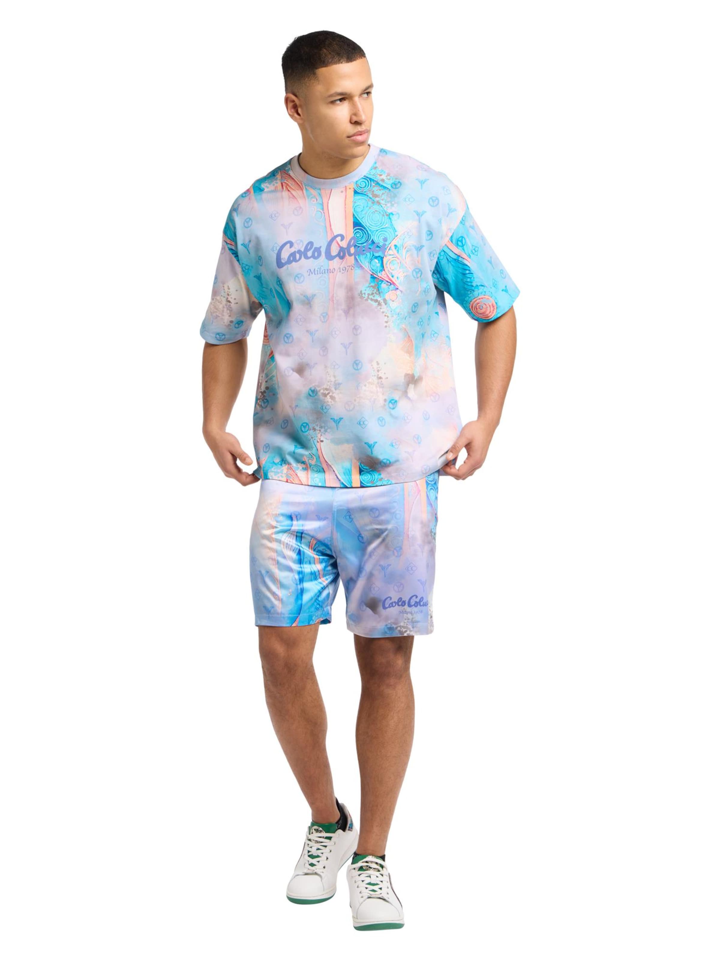 Carlo Colucci Loosefit Shorts 'Einackerer' in Blau