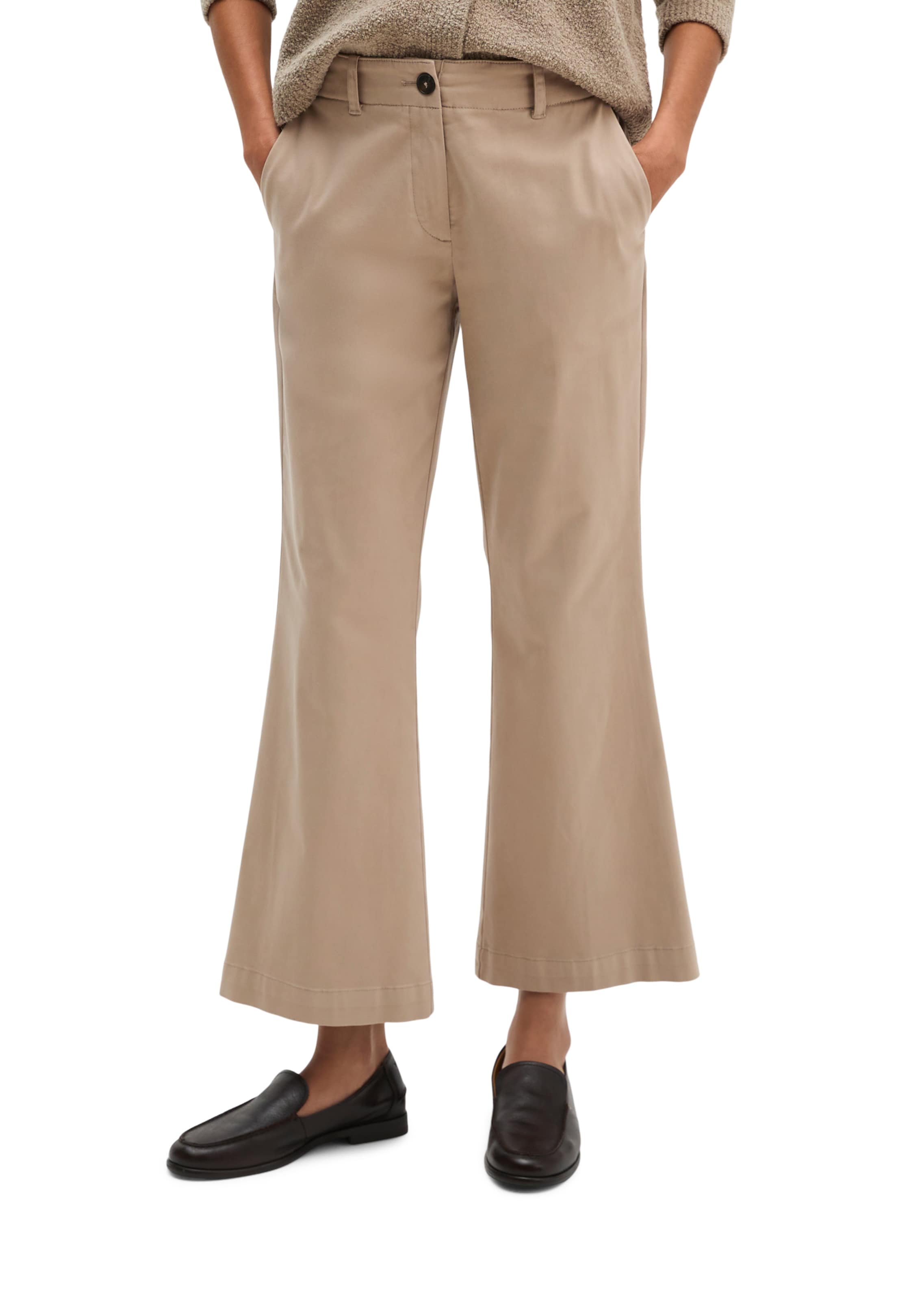 Marc O'Polo Flared Chino in Beige: voorkant