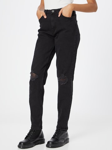 PIECES Tapered Jeans 'Kesia' in Black: front