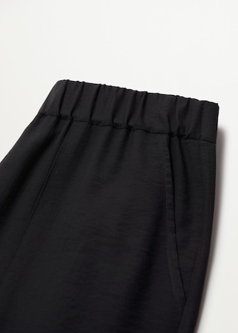 MANGO Wide leg Pants 'Bambu' in Black