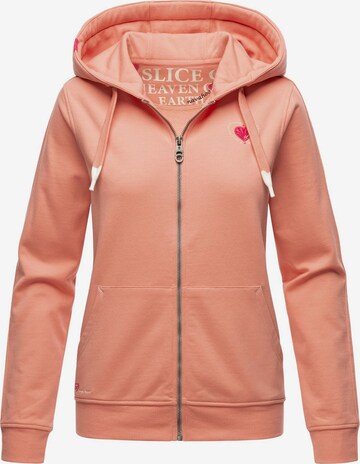 NAVAHOO Zip-Up Hoodie 'Cremetörtchen' in Orange: front