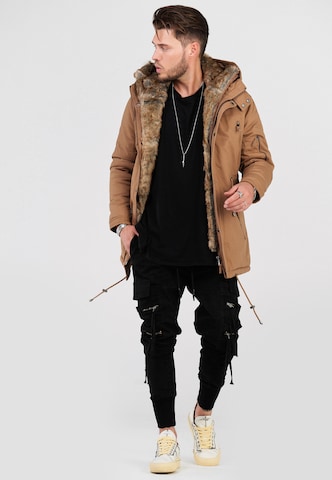 behype Winter Parka 'TYLER' in Brown