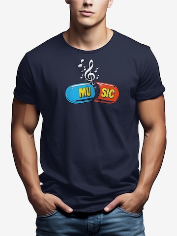 MAKAYA Shirt 'Music Pill' in Blau