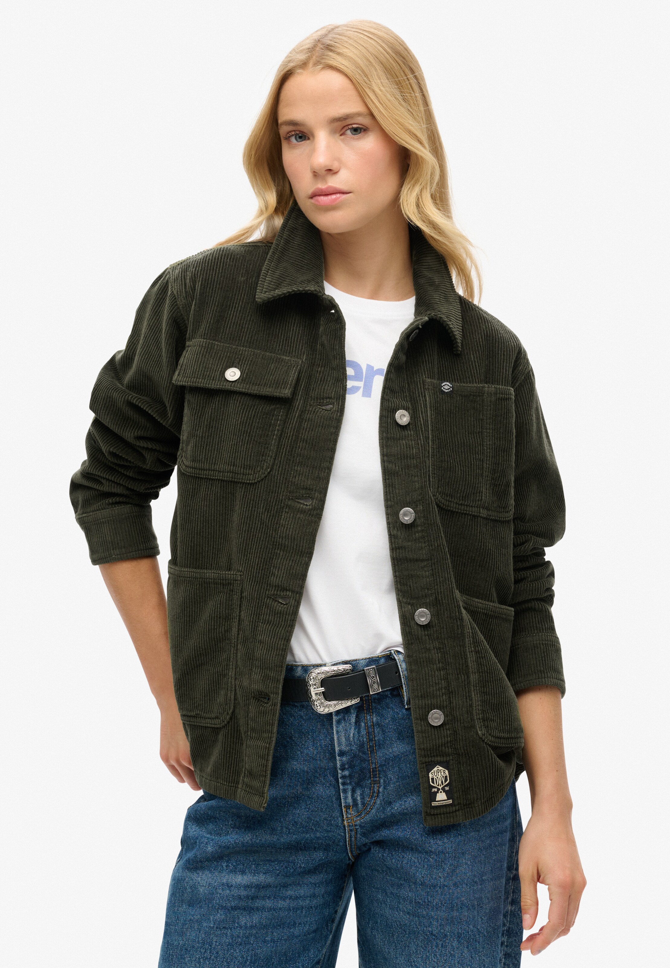 Veste mi-saison Superdry en vert : devant