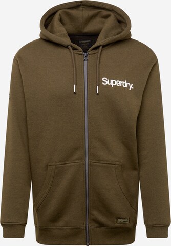 Veste de survêtement Superdry en vert : devant