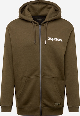 Superdry Tepláková bunda - Zelená: predná strana