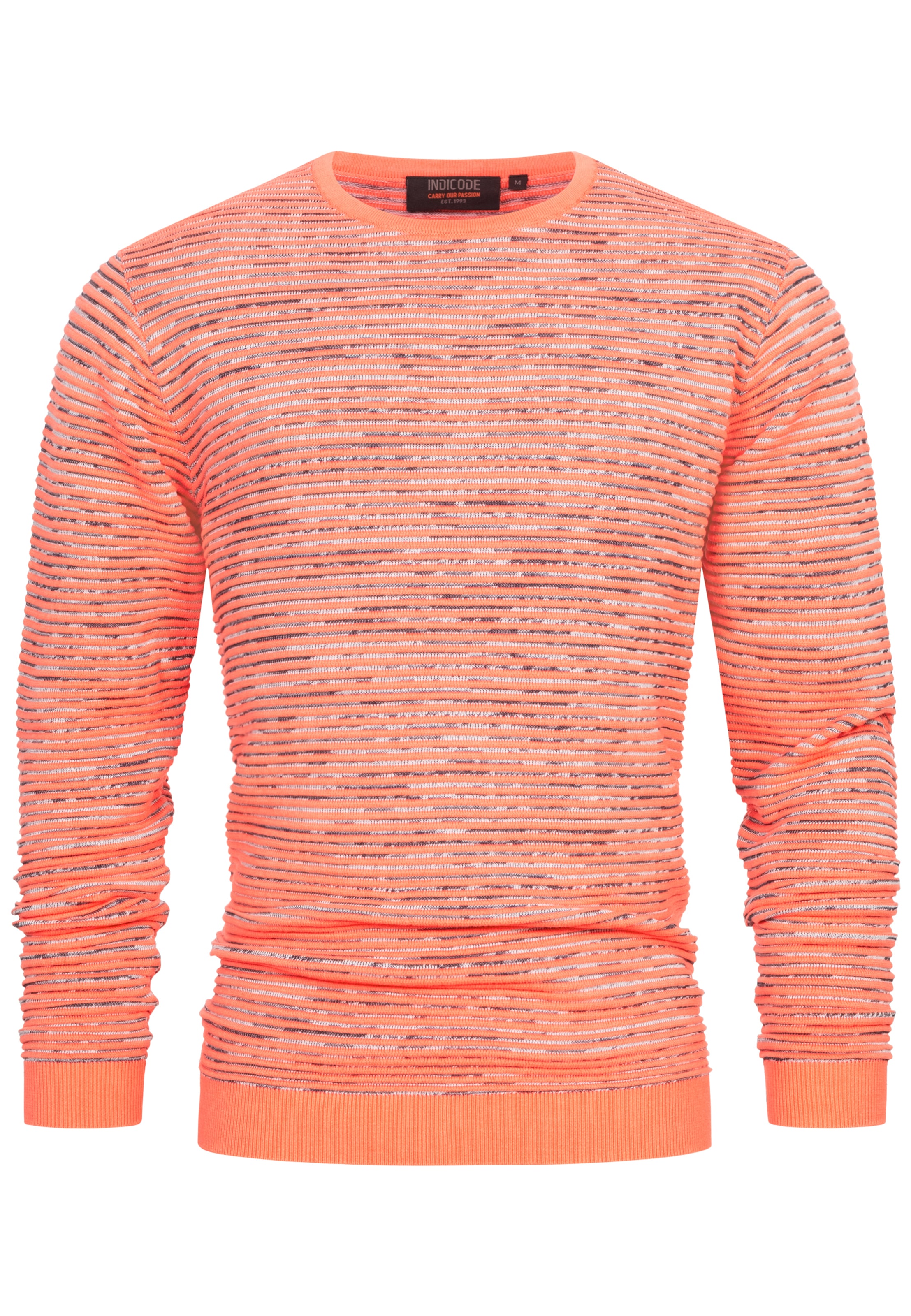 INDICODE JEANS Pull-over 'Manfred ' en orange / noir, Vue avec produit