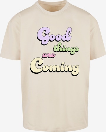 Merchcode Shirt 'Good Things' in Beige: voorkant