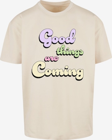 Merchcode Shirt 'Good Things' in Beige: front