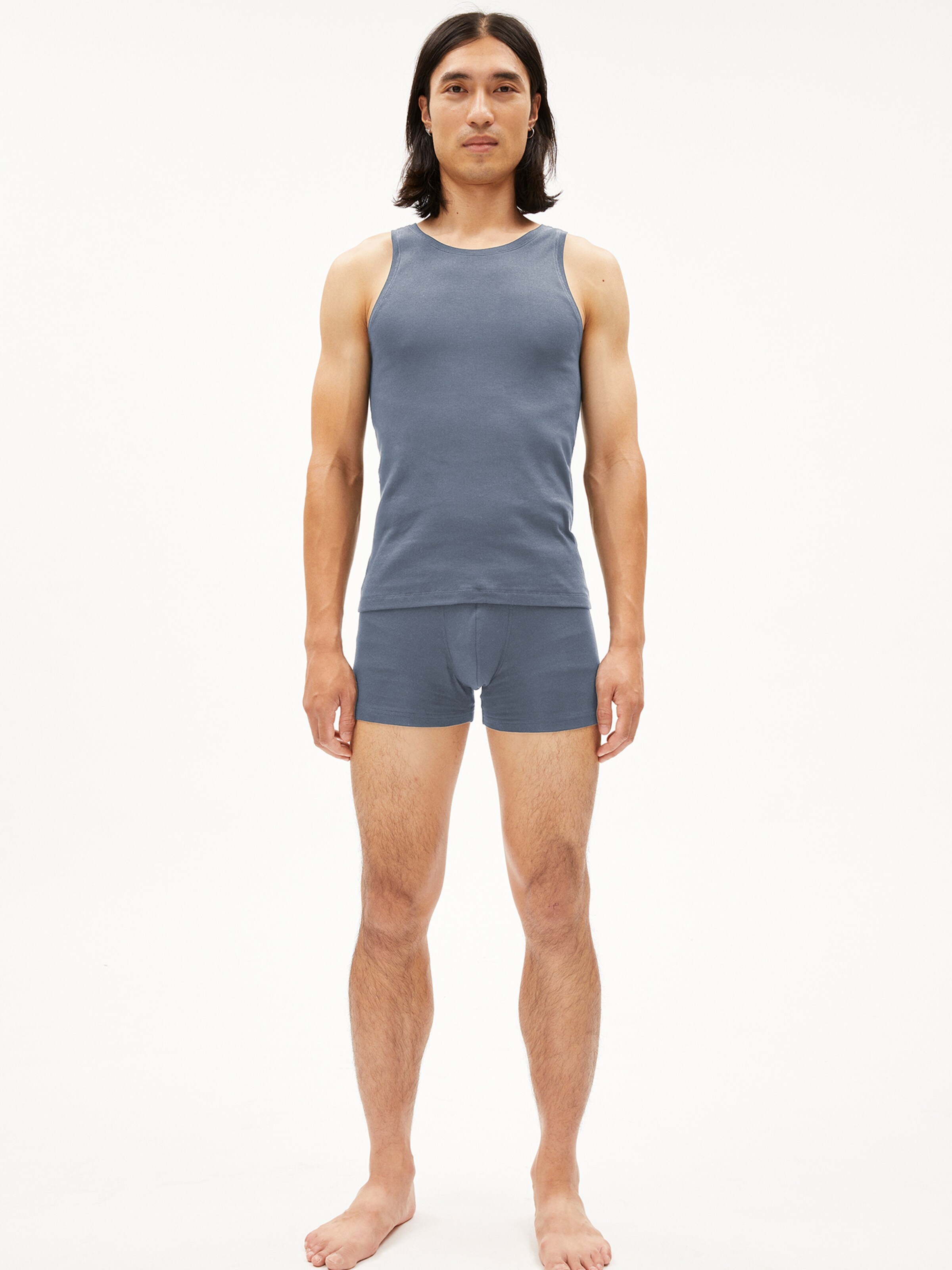 ARMEDANGELS Undershirt ' JAANNO RIB ' in Blue: front