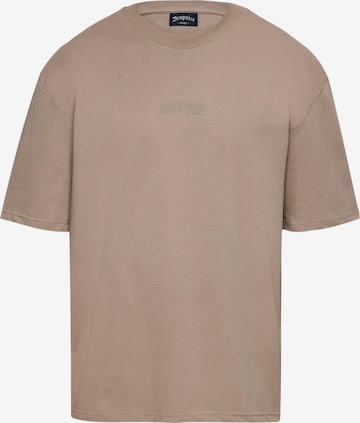 T-Shirt Dropsize en beige : devant