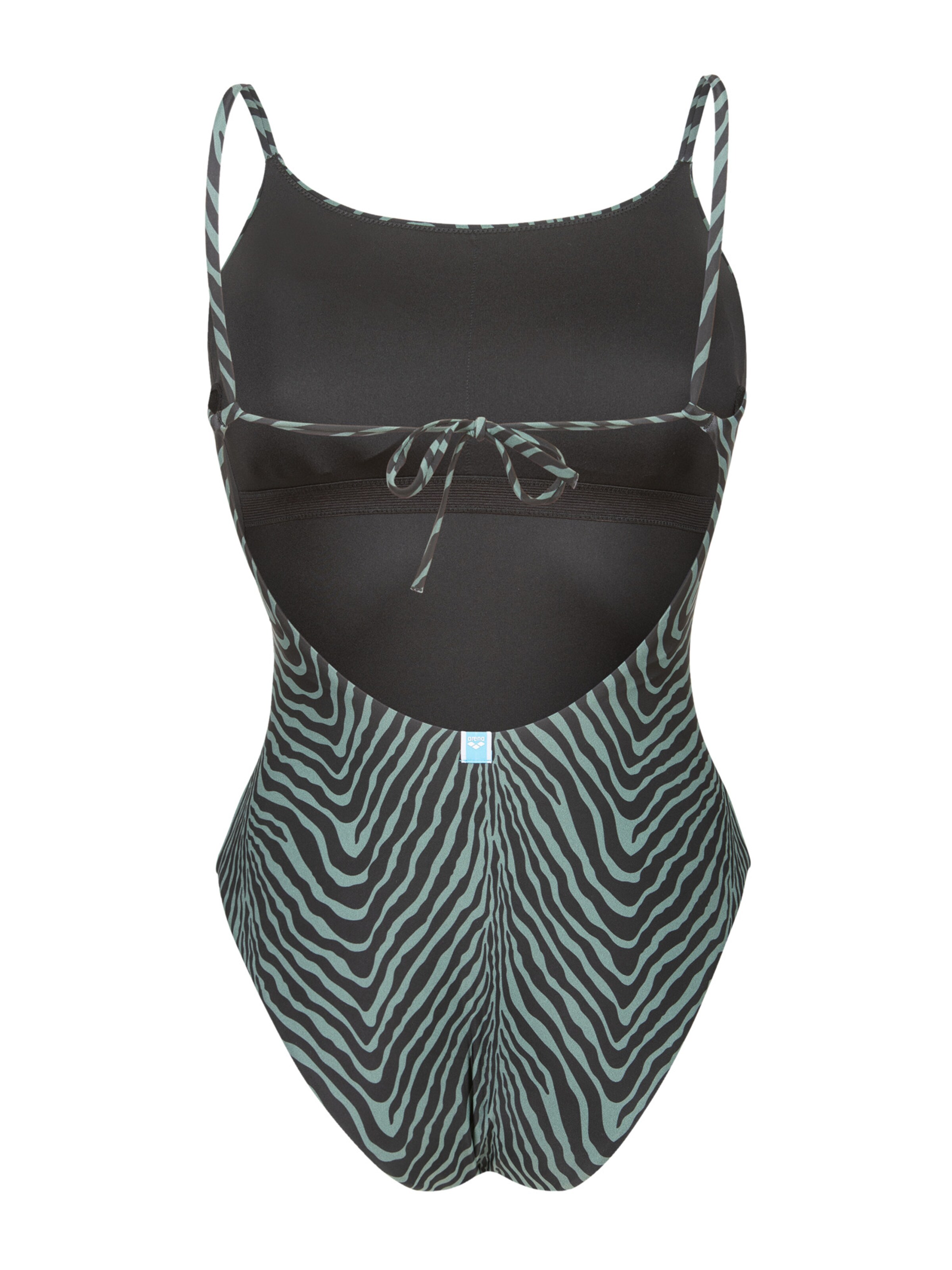 ARENA - Soutien Bustier Fato de banho 'WATER PRINTS' em cinzento