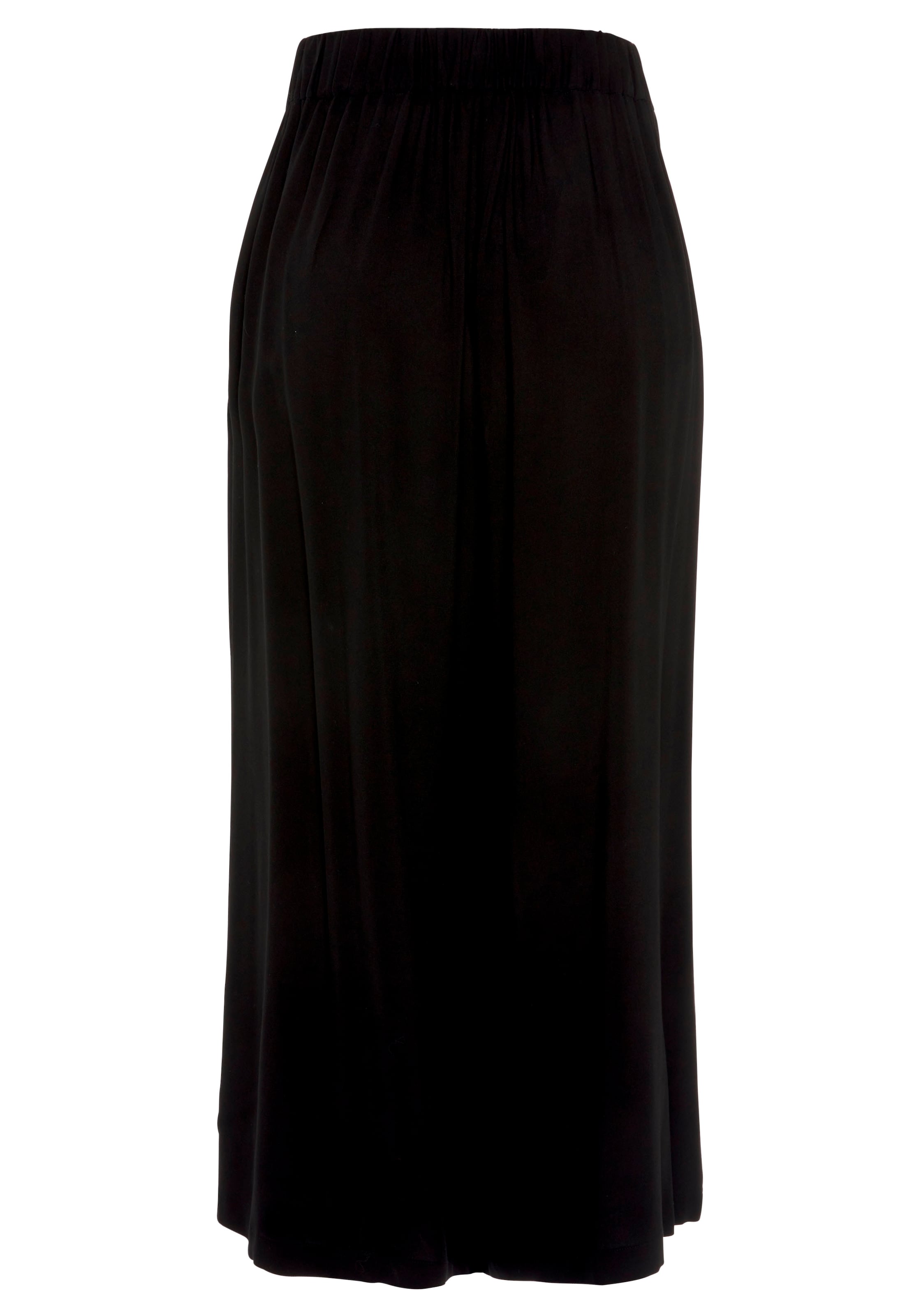 Wide leg Pantaloni cu dungă de la LASCANA pe negru: față