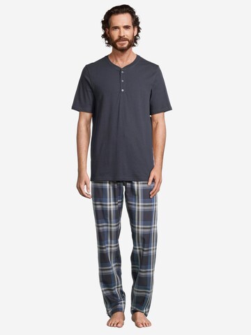 SCHIESSER Pyjama kurz 'Night & Home' in Blau