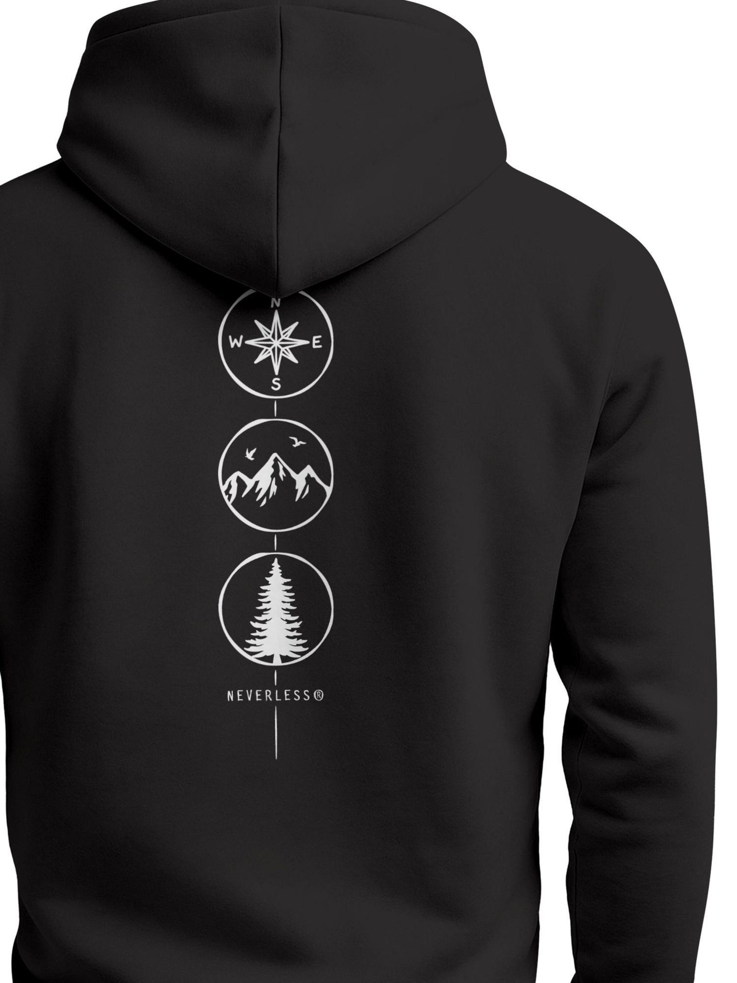 Neverless Sweatshirt 'Kompass Outdoor' in Black