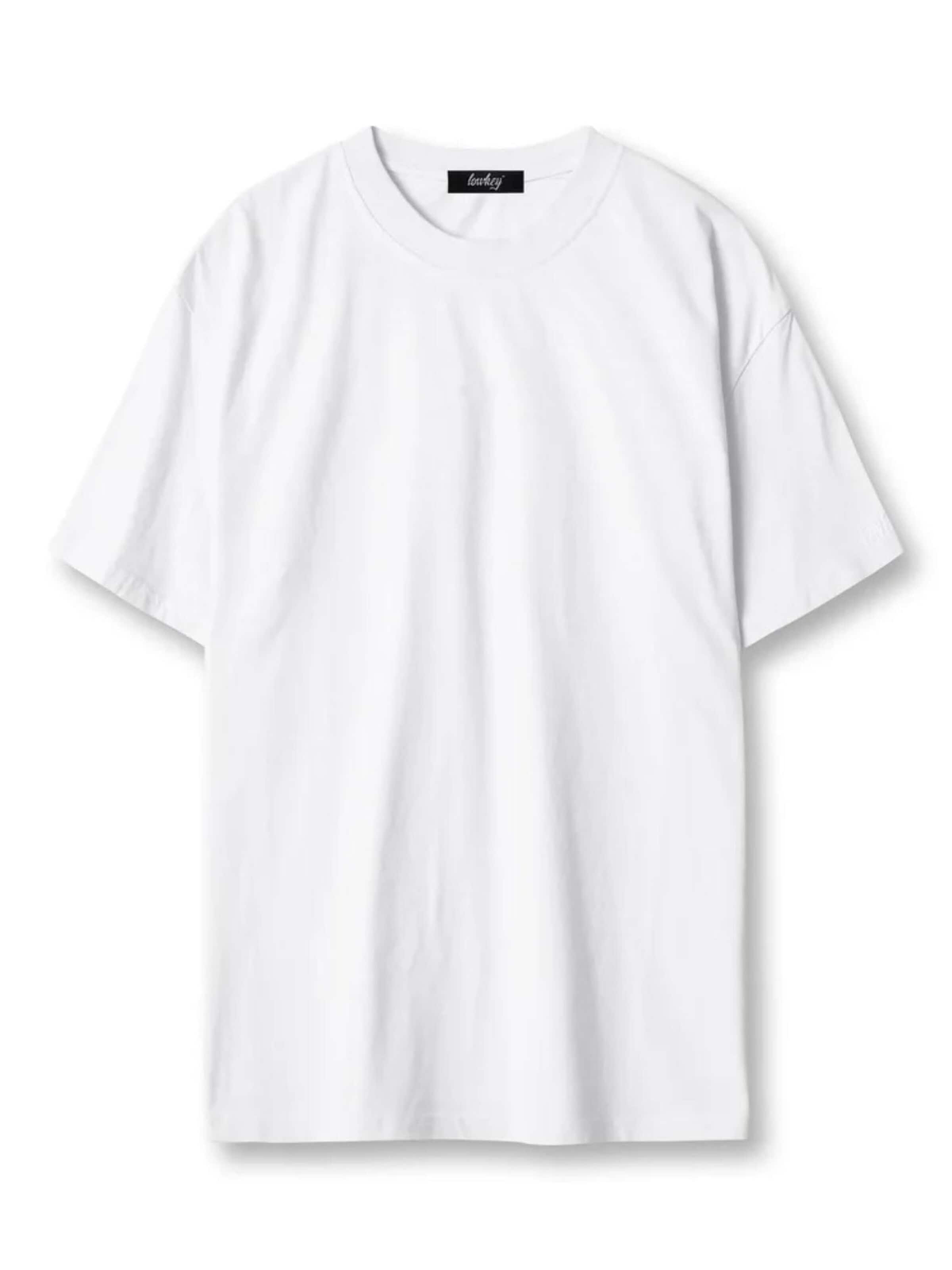 Lowkey Shirt 'T-Shirt Plain Tee Overzised Shirt' in White: front