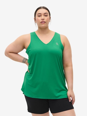 Sport top de la Active by Zizzi pe verde: față