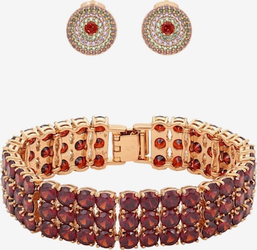 faina - Conjunto de joyería en rojo: frente