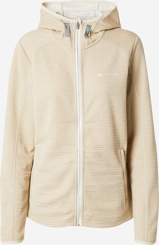 VAUDE Athletic Fleece Jacket 'Skomer' in Beige: front