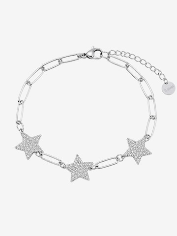 Brise Armband 'Sterne mit Strass' in Zilver
