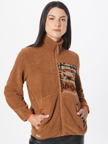 Iriedaily Fleece Jacket 'Arkta' in Brown: front