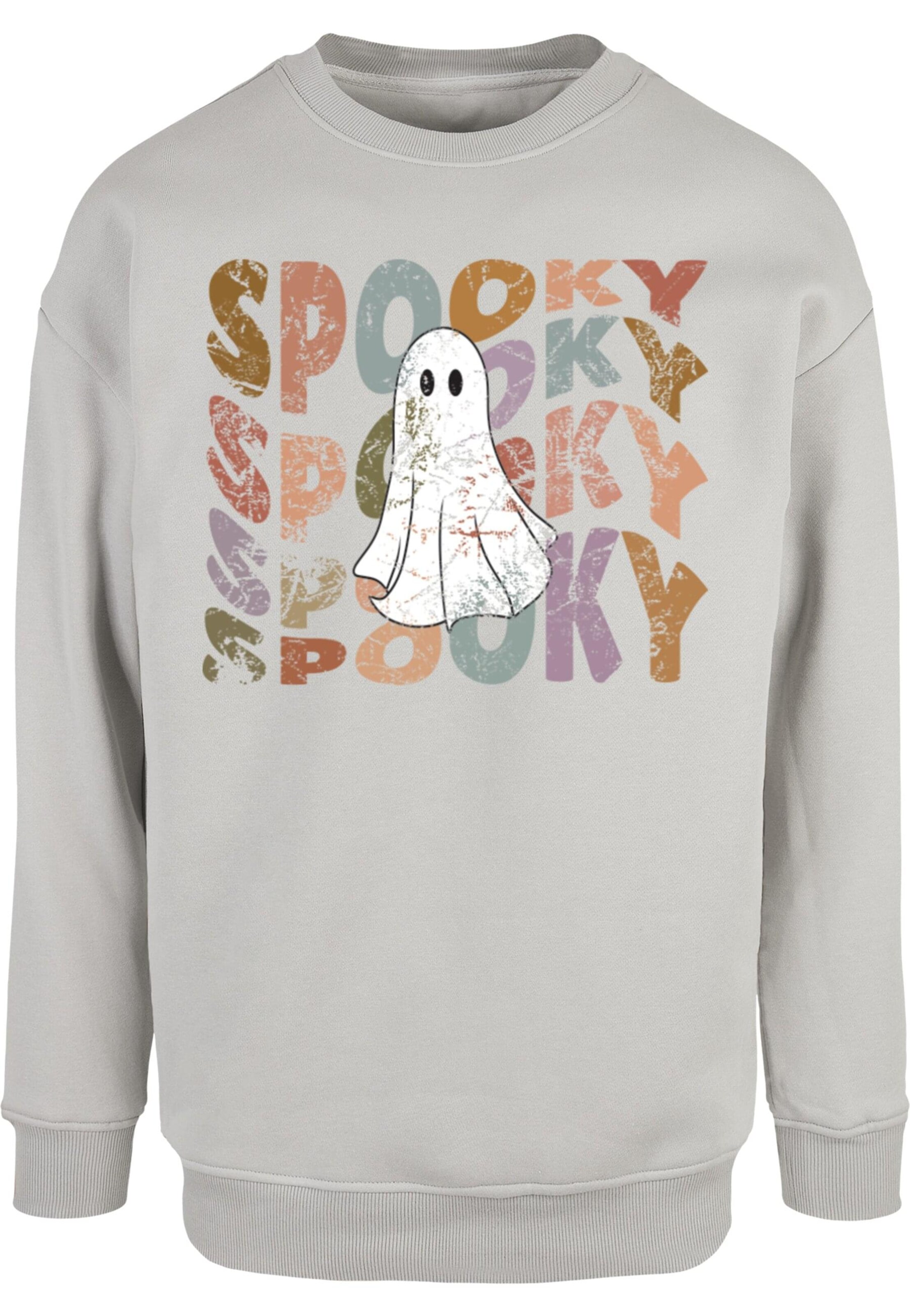 Merchcode Sweatshirt 'Halloween - Spooky Ghost' in Grey: front