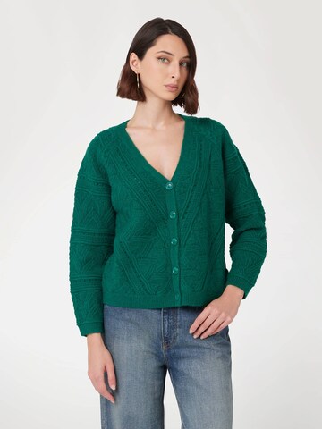 GUESS Knit Cardigan in Green: front