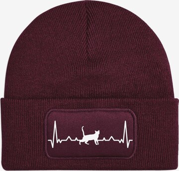 Youth Designz Mütze 'Heartbeat Katze' in Rot: Vorderseite
