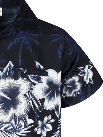 King Kameha Blouse 'Flower Chest' in Zwart