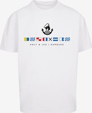 F4NT4STIC Shirt 'Seglerfahnen Knut & Jan Hamburg' in Wit: voorkant