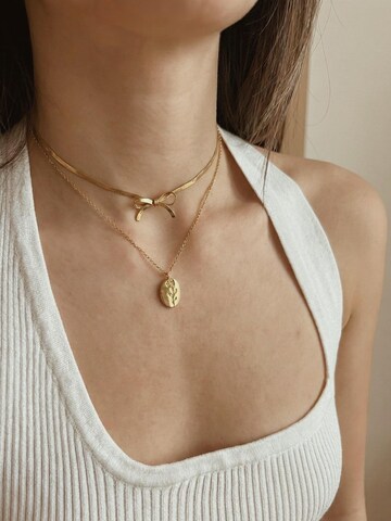 Kamakula Necklace 'Bow Herringbone' in Gold