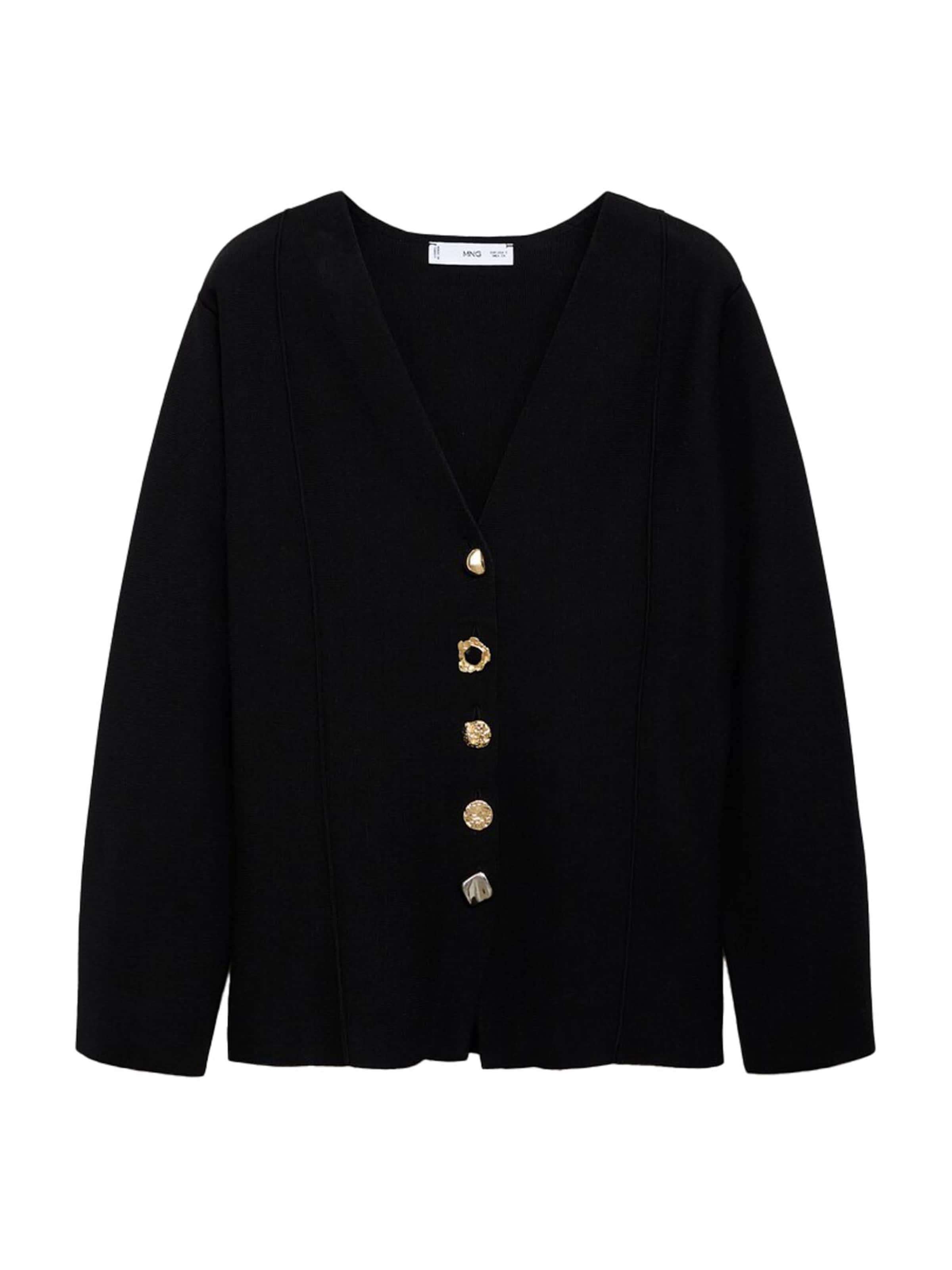 MANGO Gebreid vest 'Dali' in Zwart: voorkant